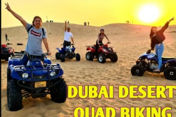 Evening dune buggy ride at Dubai desert during sunset